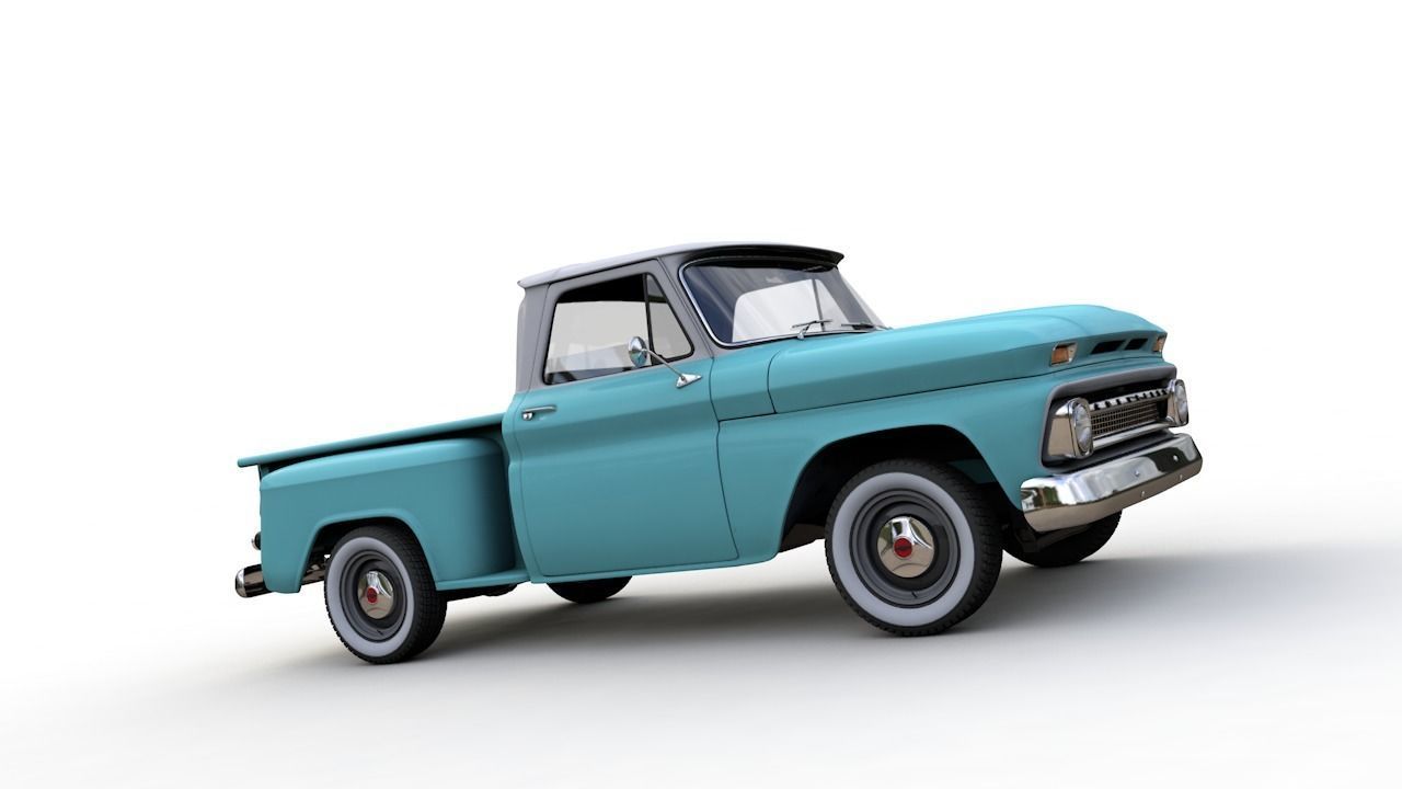 CHEVY C10 V8 PICKUP 1966 3D model_5