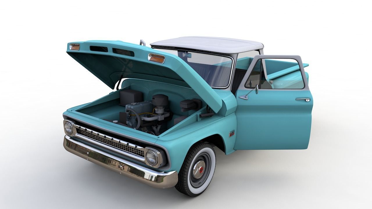 CHEVY C10 V8 PICKUP 1966 3D model_1