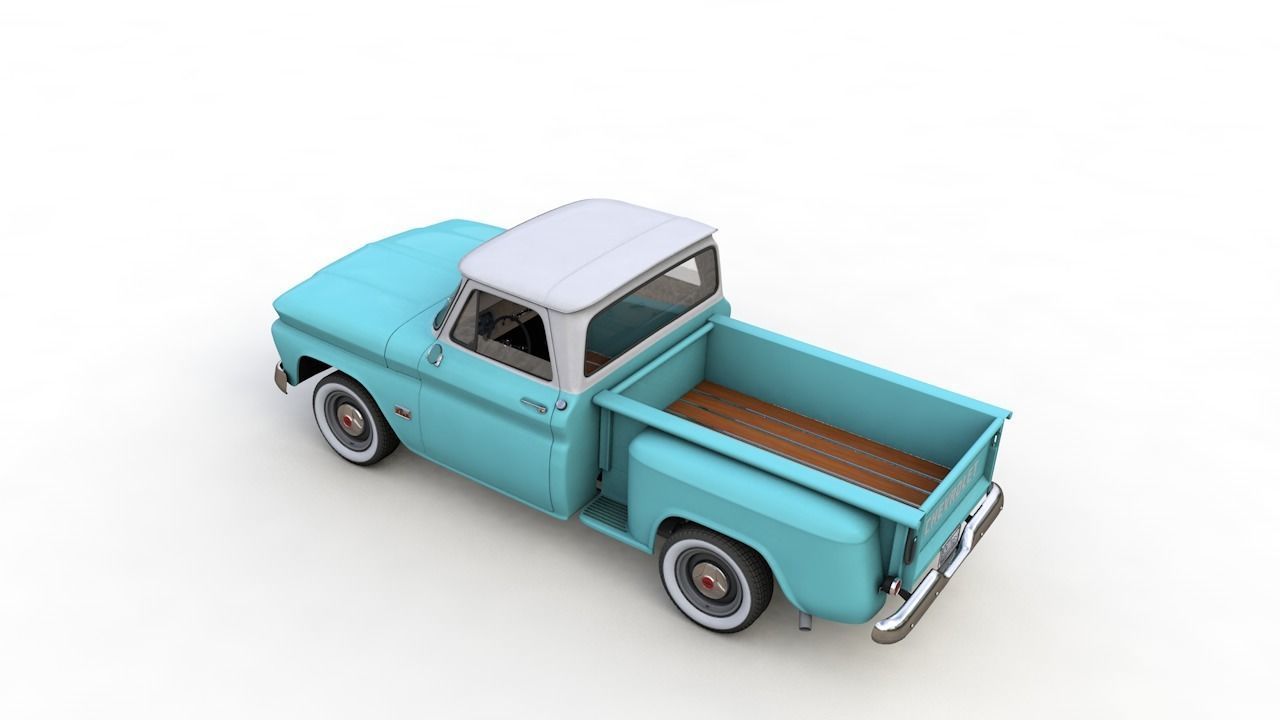CHEVY C10 V8 PICKUP 1966 3D model_6