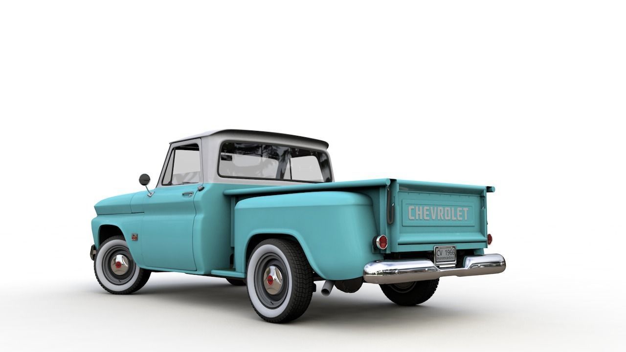 CHEVY C10 V8 PICKUP 1966 3D model_3