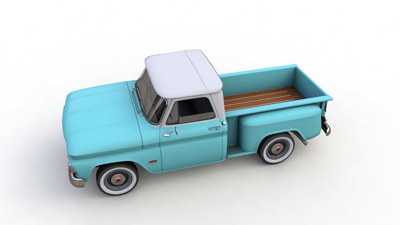 CHEVY C10 V8 PICKUP 1966 3D model_7