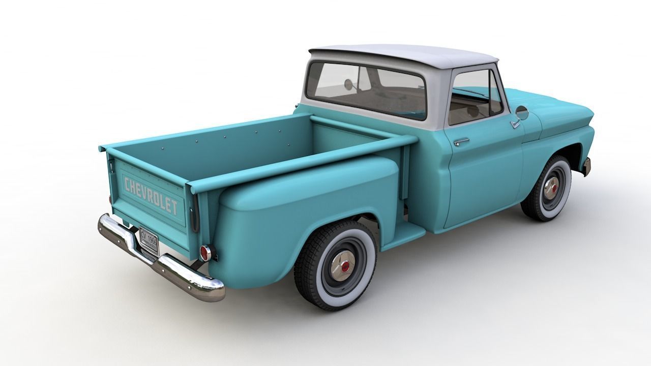 CHEVY C10 V8 PICKUP 1966 3D model_4