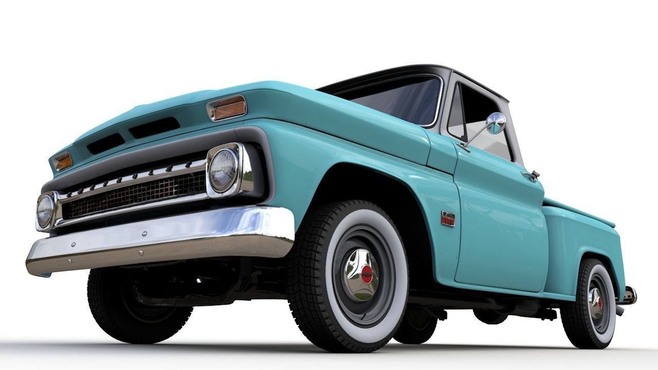 CHEVY C10 V8 PICKUP 1966 3D model_2
