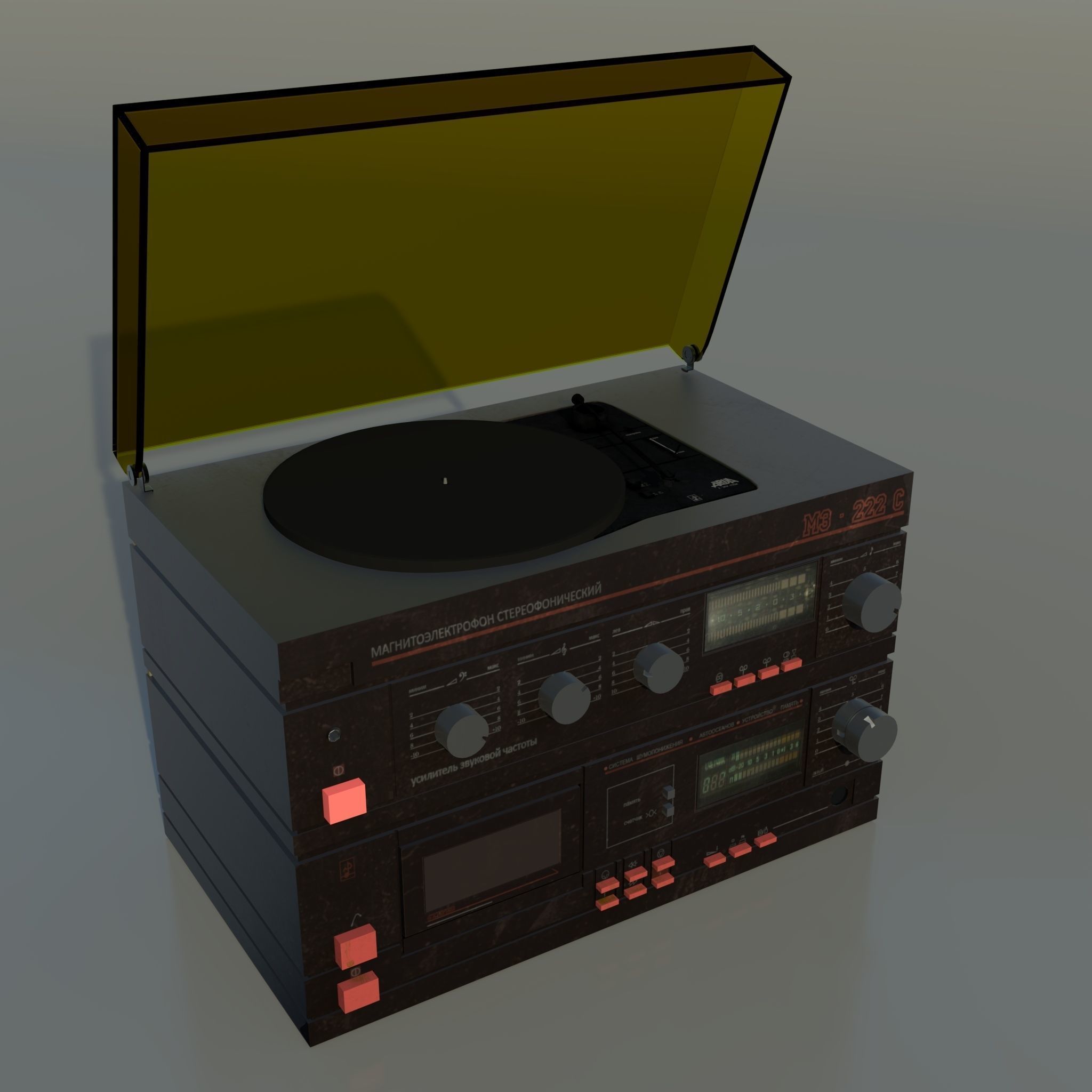 Magnetoelectric record player Romance-ME 222C 3D model_4