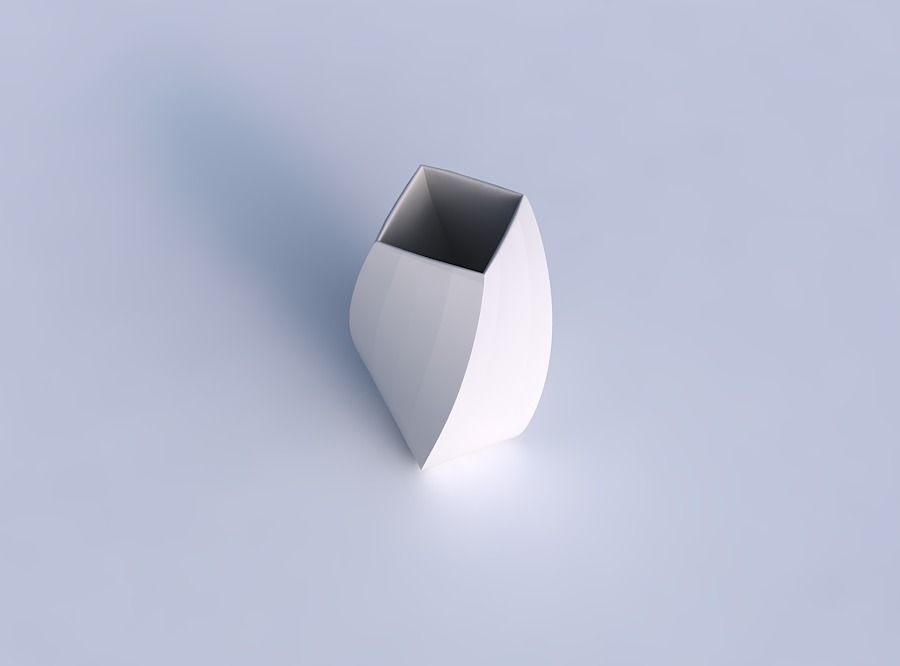 Vase twisted quadratic with bands 3D print model_1