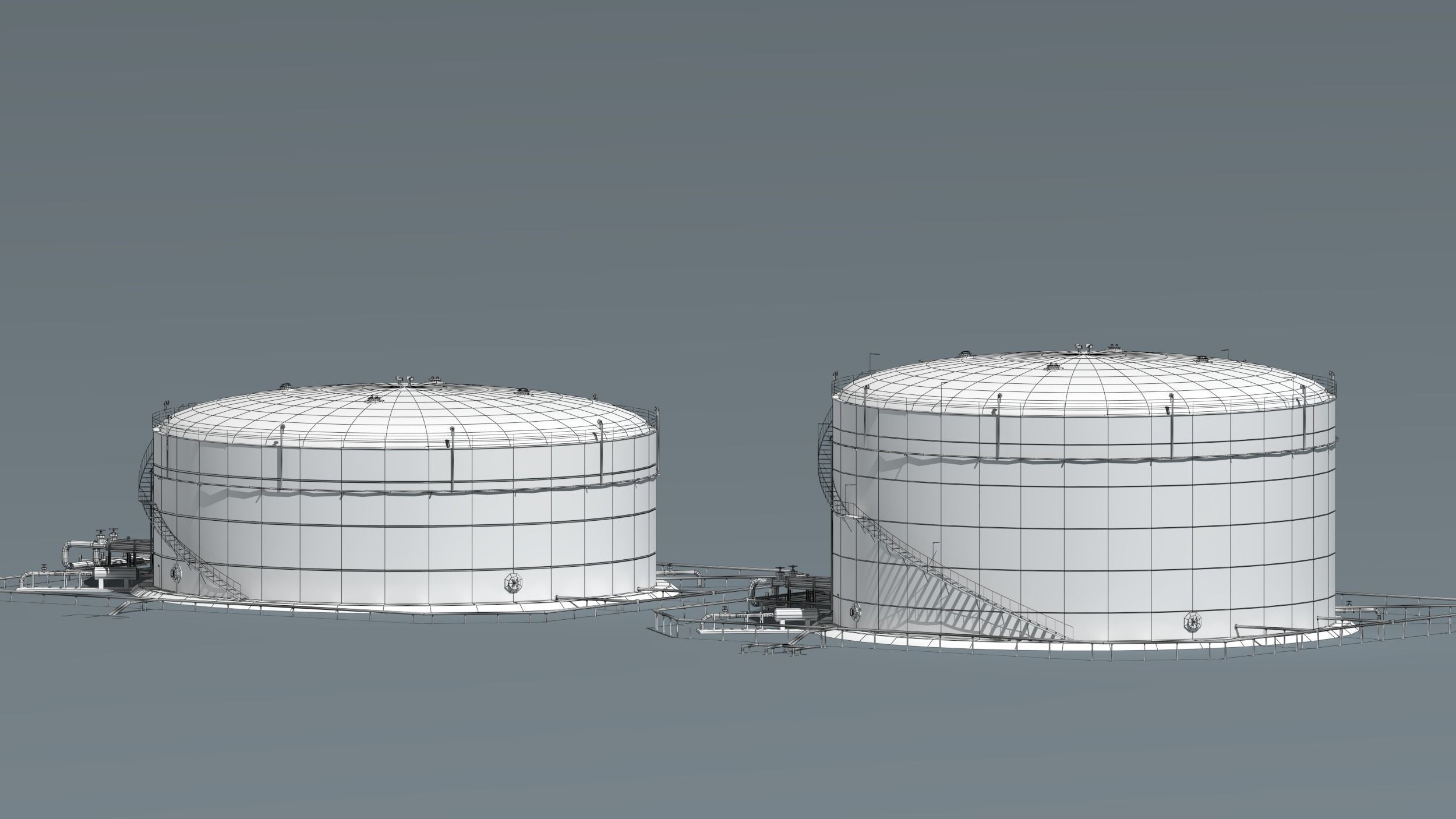 oil tanks and flare stacks  3D model_13