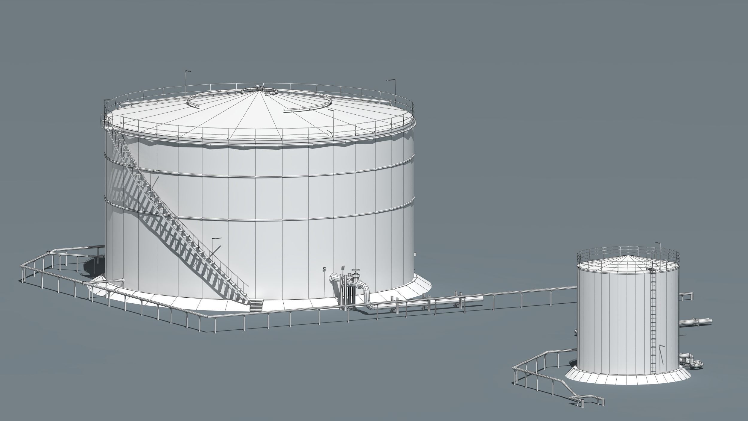 oil tanks and flare stacks  3D model_17