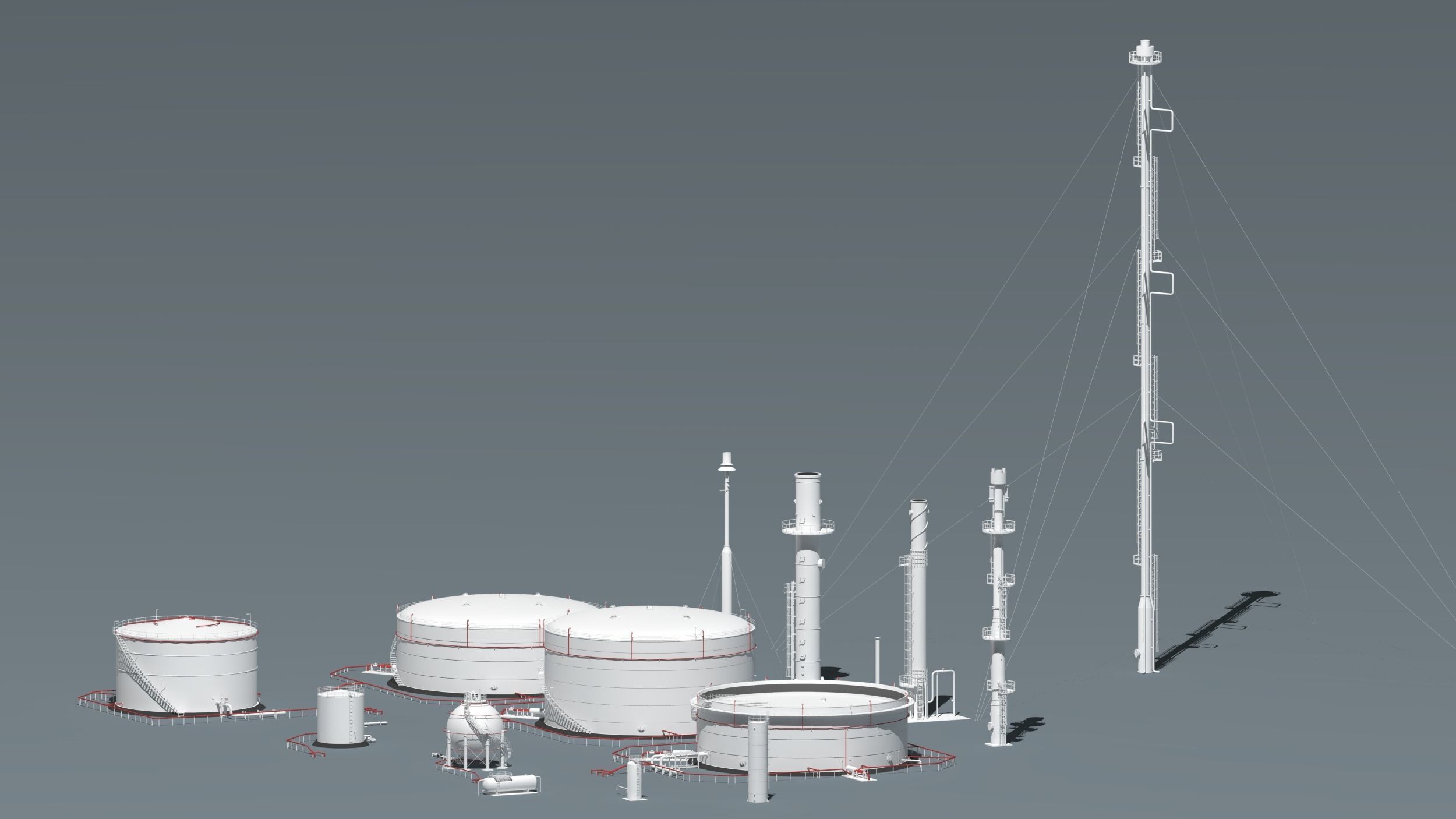 oil tanks and flare stacks  3D model_31