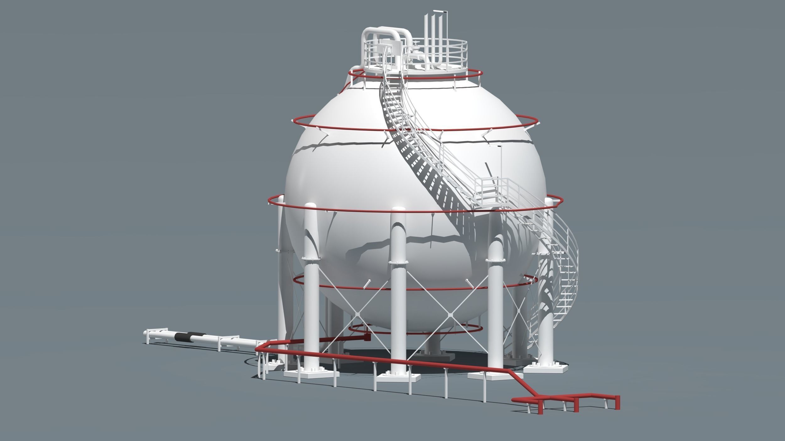 oil tanks and flare stacks  3D model_14