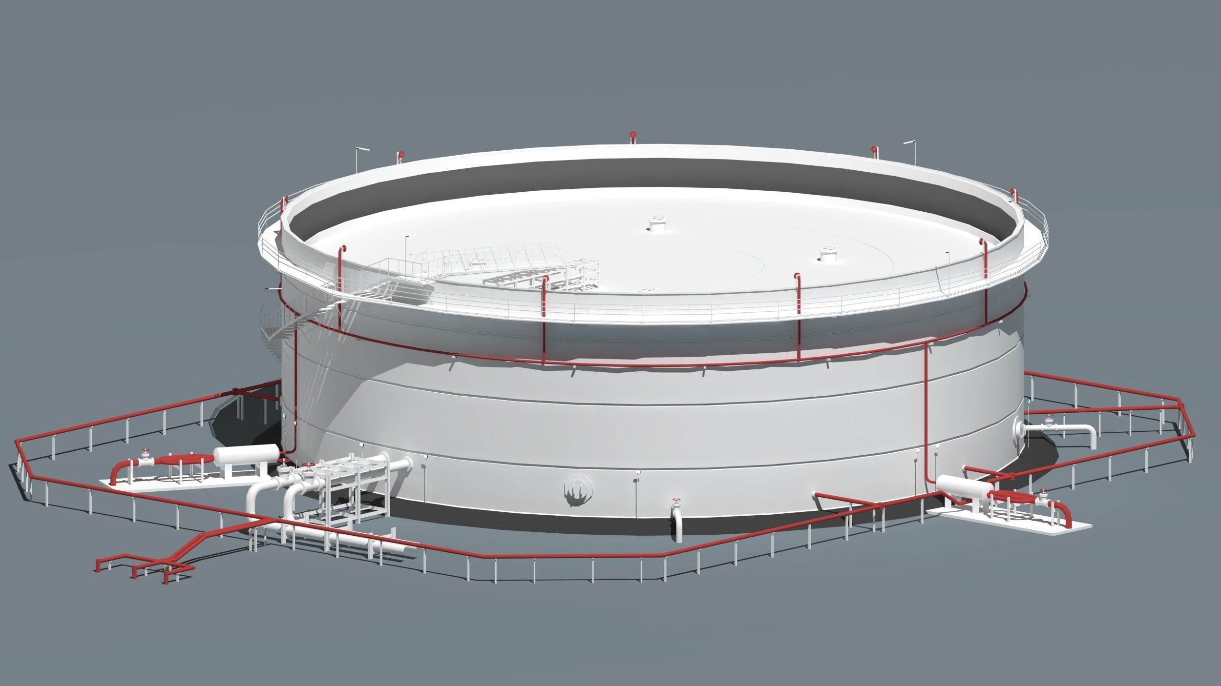 oil tanks and flare stacks  3D model_10