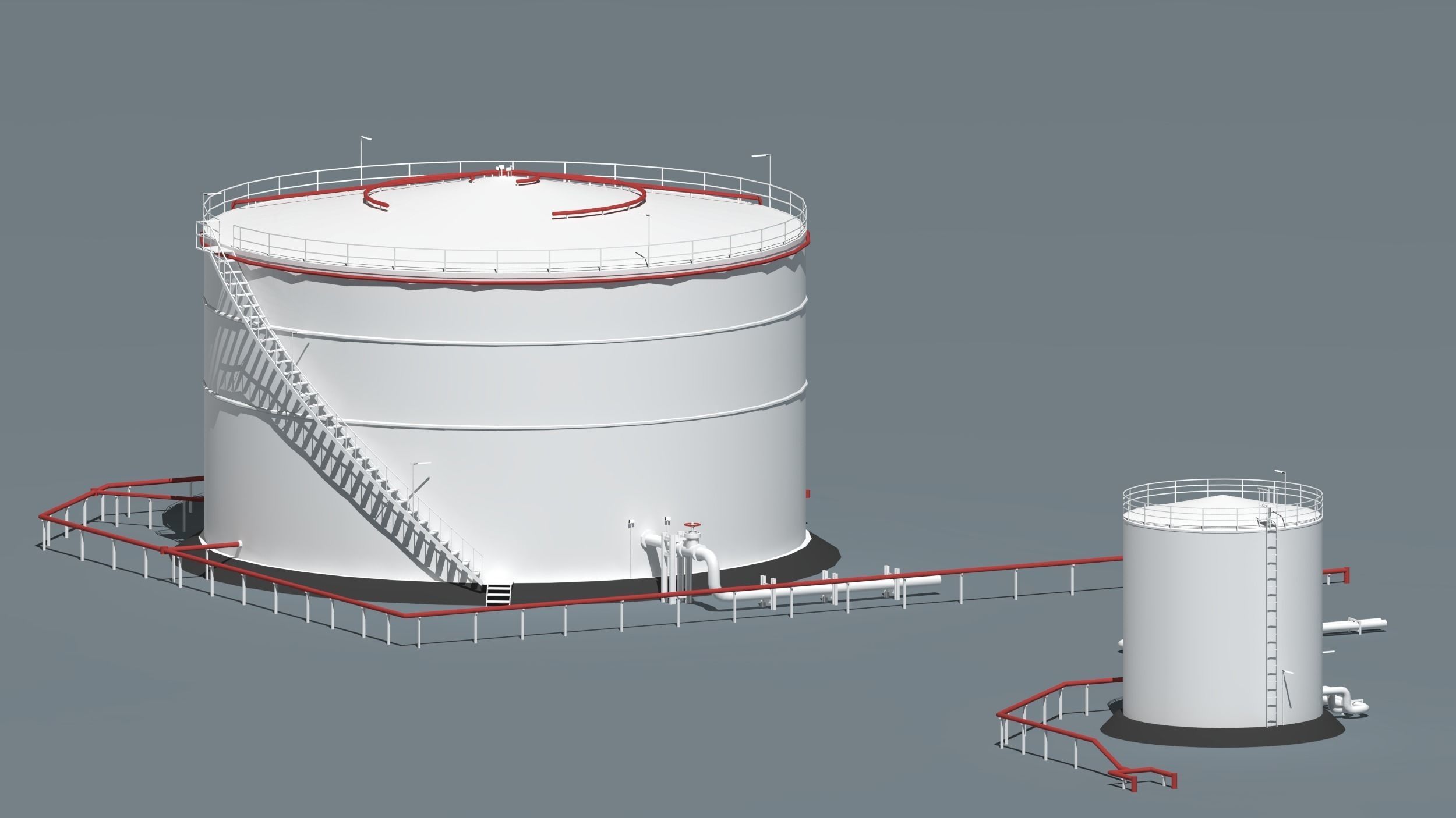 oil tanks and flare stacks  3D model_16