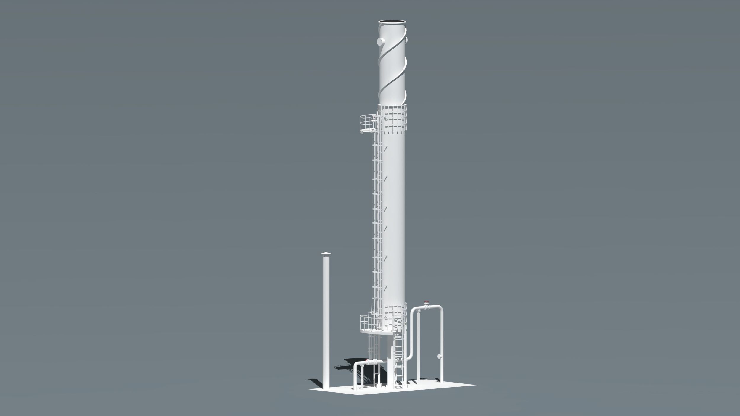 oil tanks and flare stacks  3D model_22