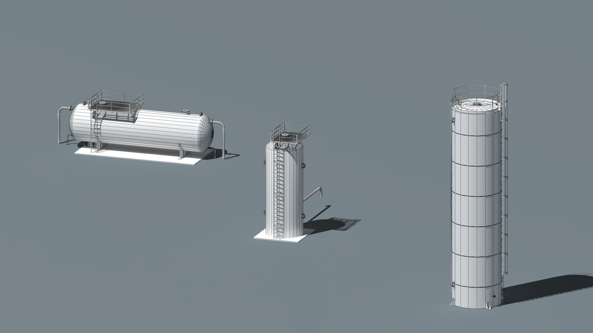 oil tanks and flare stacks  3D model_19