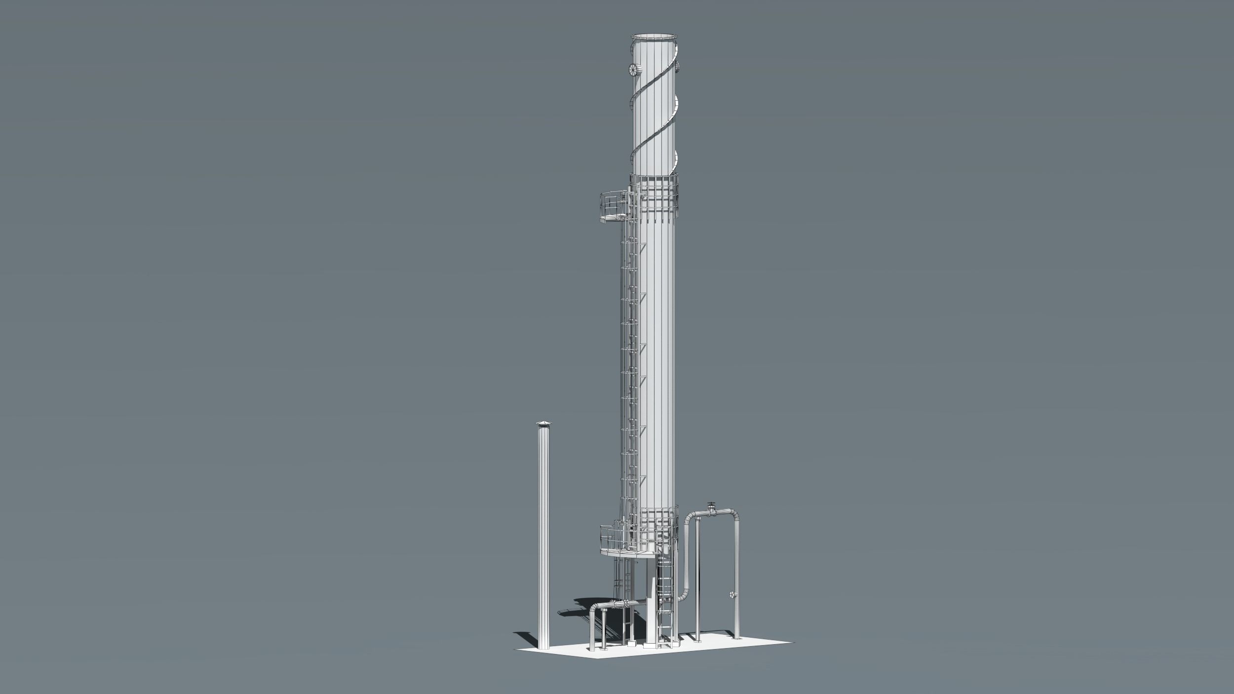oil tanks and flare stacks  3D model_23
