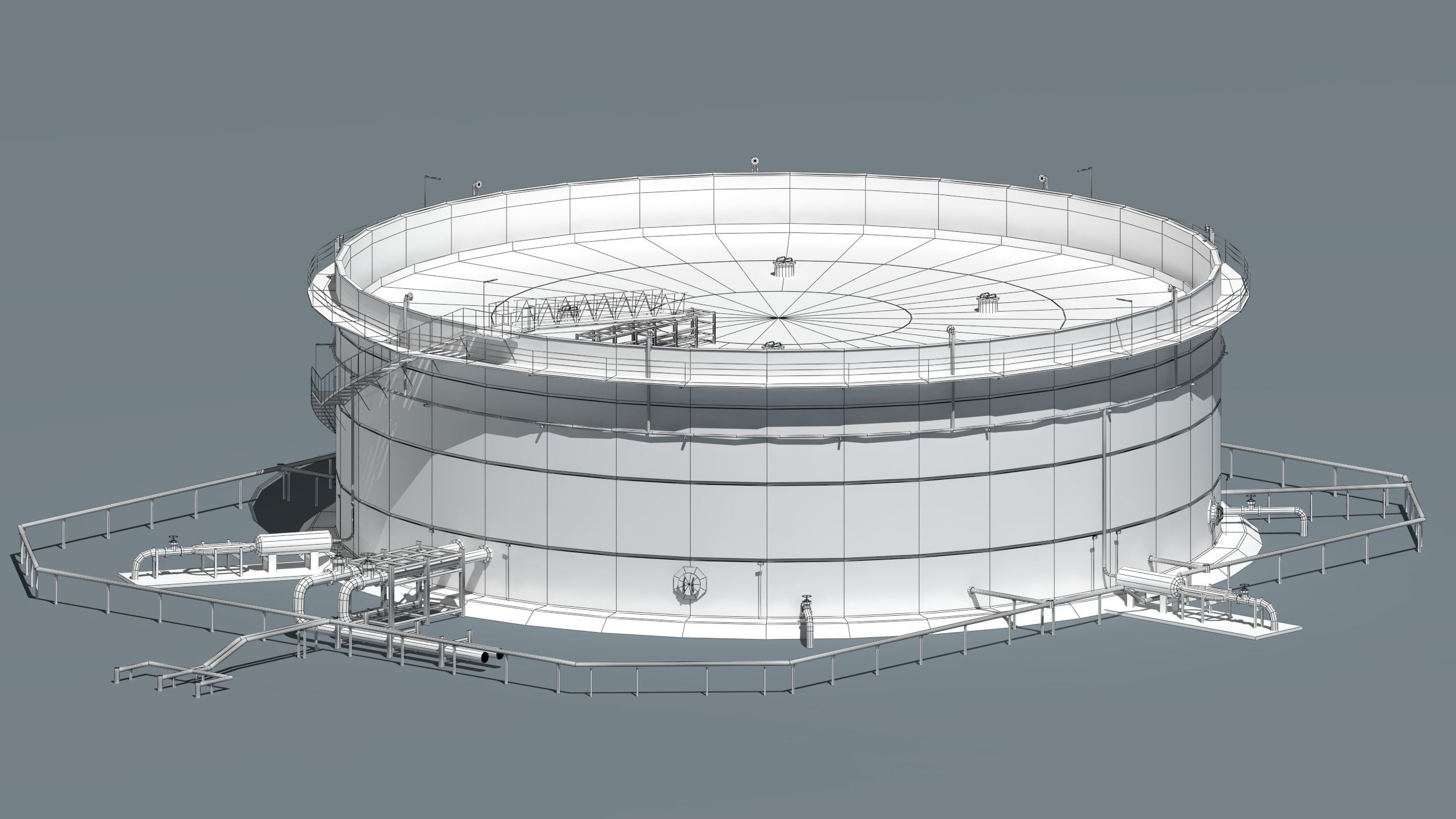 oil tanks and flare stacks  3D model_11