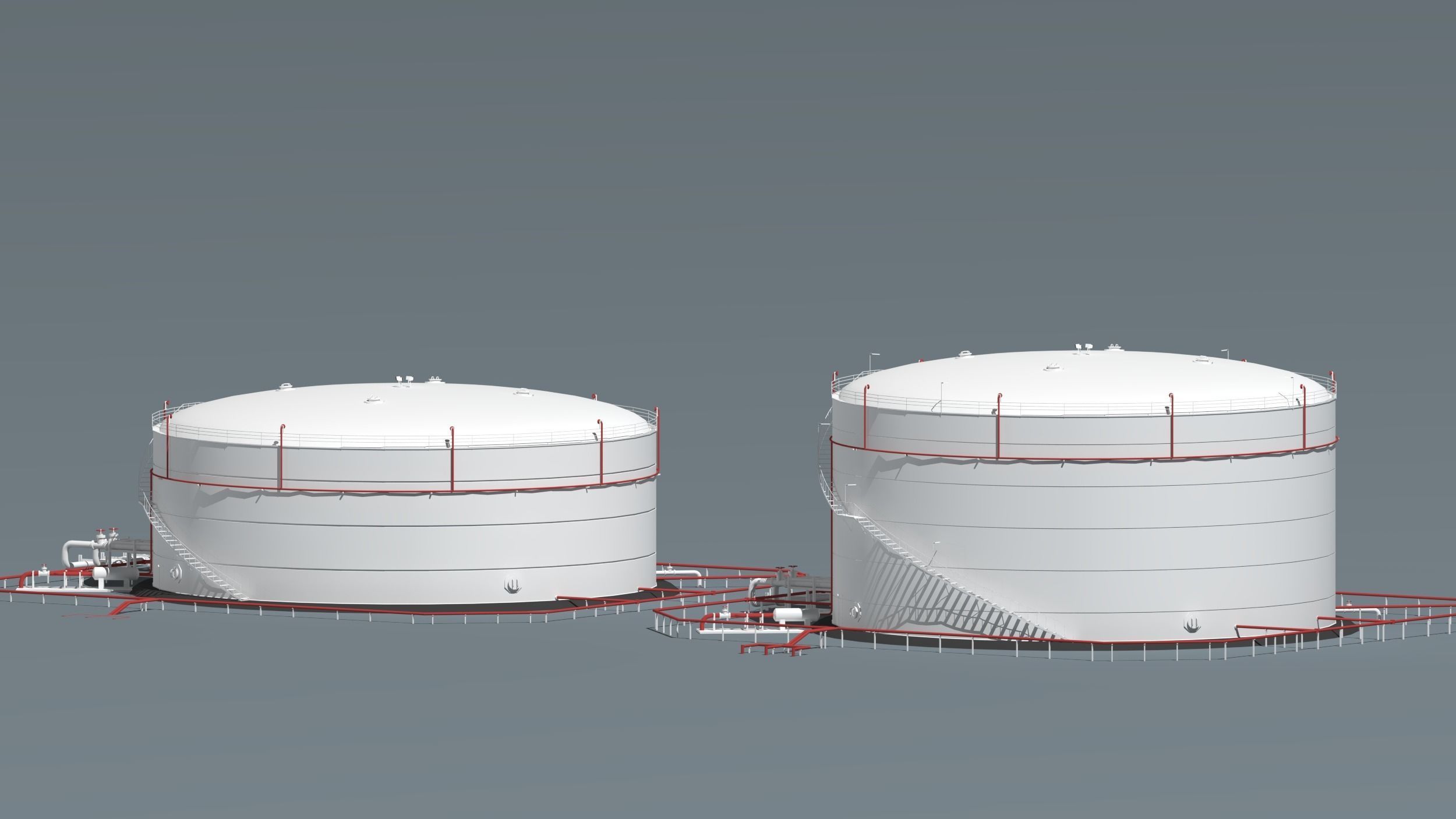 oil tanks and flare stacks  3D model_12