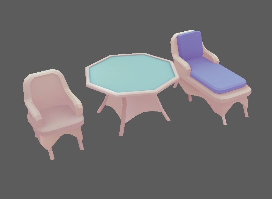 Stylized Vintage Garden Set Low-poly 3D model_8