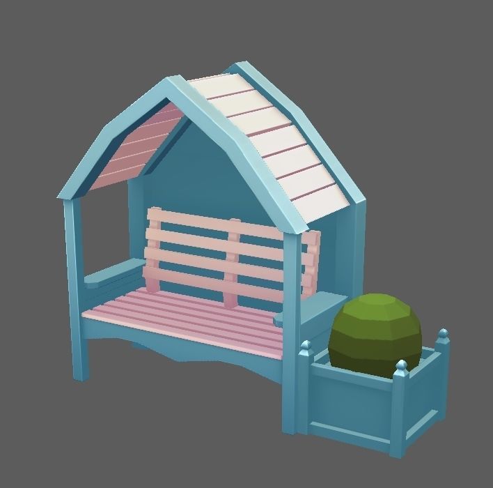 Stylized Vintage Garden Set Low-poly 3D model_3