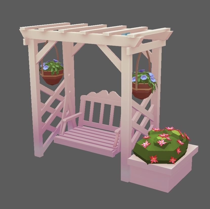 Stylized Vintage Garden Set Low-poly 3D model_2