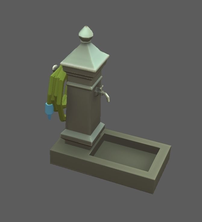 Stylized Vintage Garden Set Low-poly 3D model_7