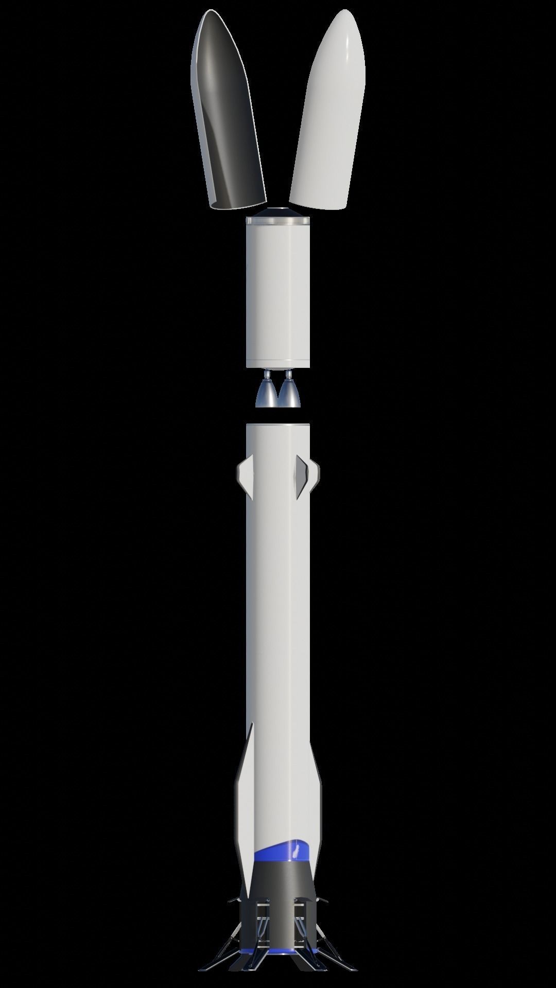 Blue Origin New Glenn Reusable Rocket 2020 Low-poly 3D model_3