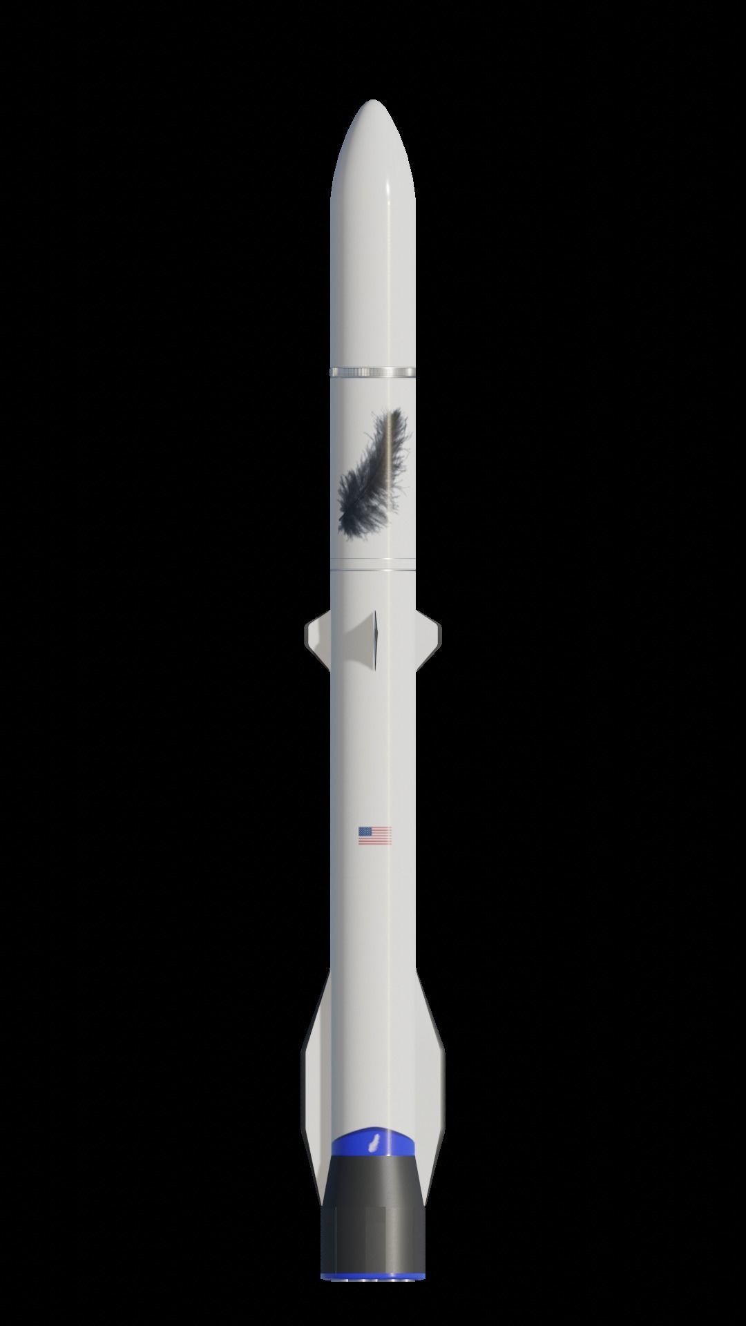 Blue Origin New Glenn Reusable Rocket 2020 Low-poly 3D model_2