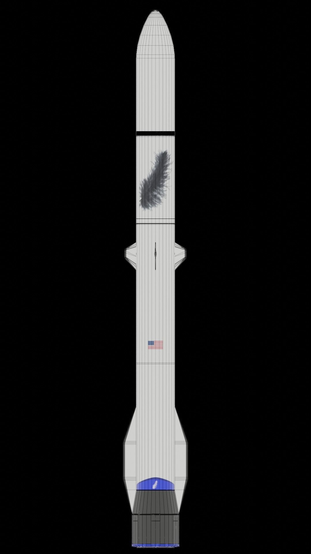 Blue Origin New Glenn Reusable Rocket 2020 Low-poly 3D model_4