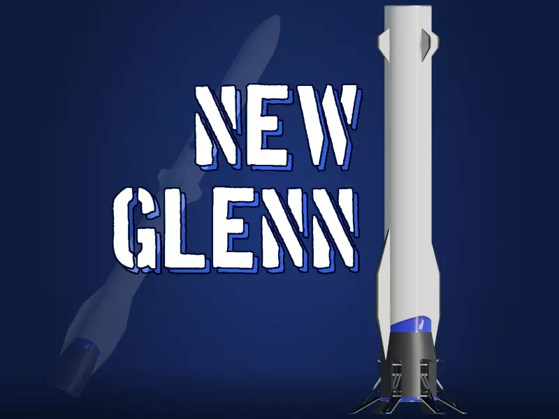 Blue Origin New Glenn Reusable Rocket 2020 Low-poly 3D model_0