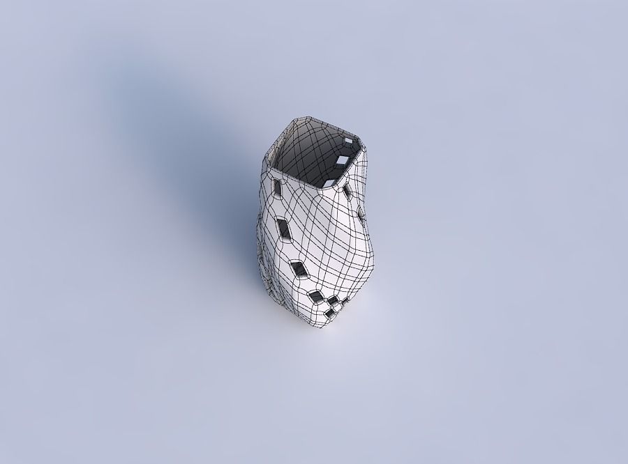 Vase twisted quadratic with checker grid lattice 3 3D print model_6