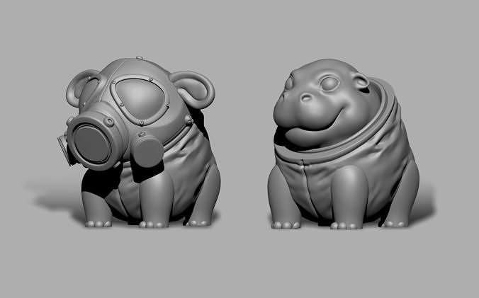 Hippo survivor-01 3D print model