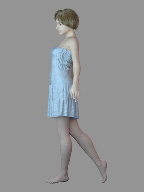 Free Women Casual Dress - 43 Marvelous Designer and Clo3D Free 3D model_9