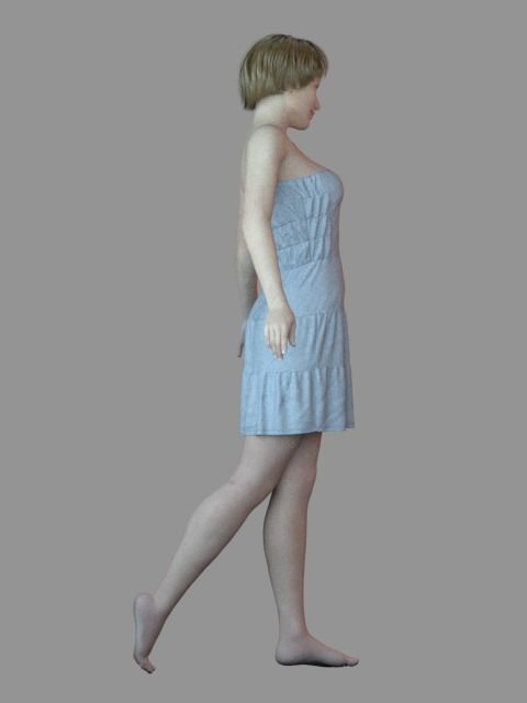 Free Women Casual Dress - 43 Marvelous Designer and Clo3D Free 3D model_5