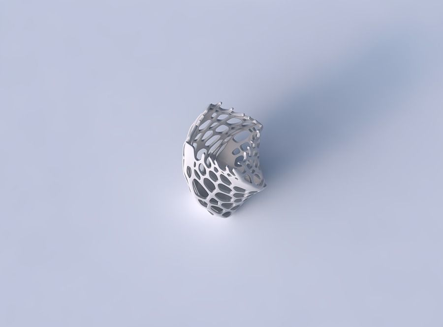 Vase twisted quadratic with cracked organic lattice 2 3D print model_2