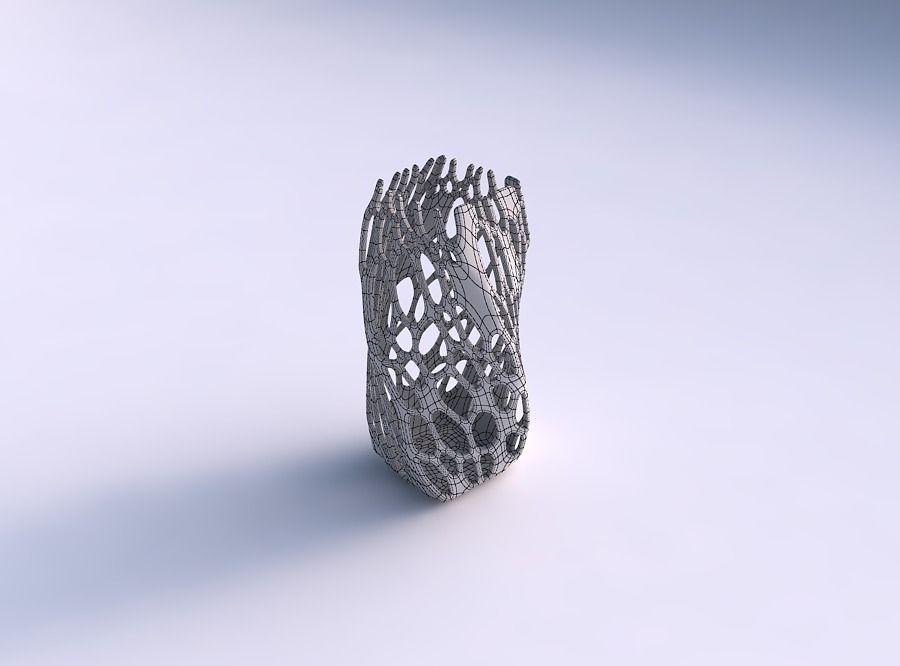 Vase twisted quadratic with cracked organic lattice 2 3D print model_5