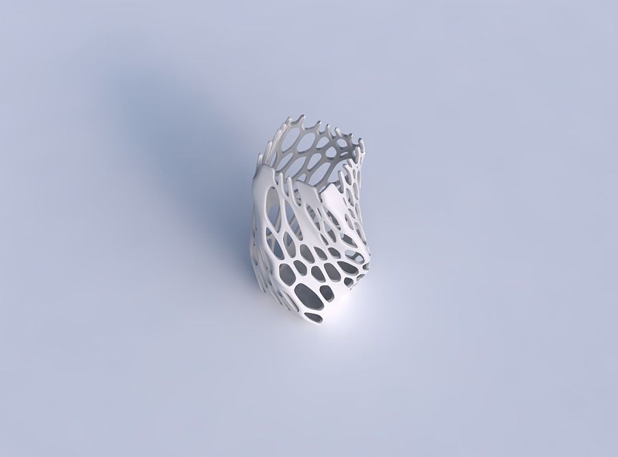 Vase twisted quadratic with cracked organic lattice 2 3D print model_1