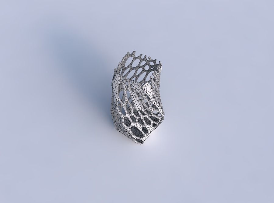 Vase twisted quadratic with cracked organic lattice 2 3D print model_6