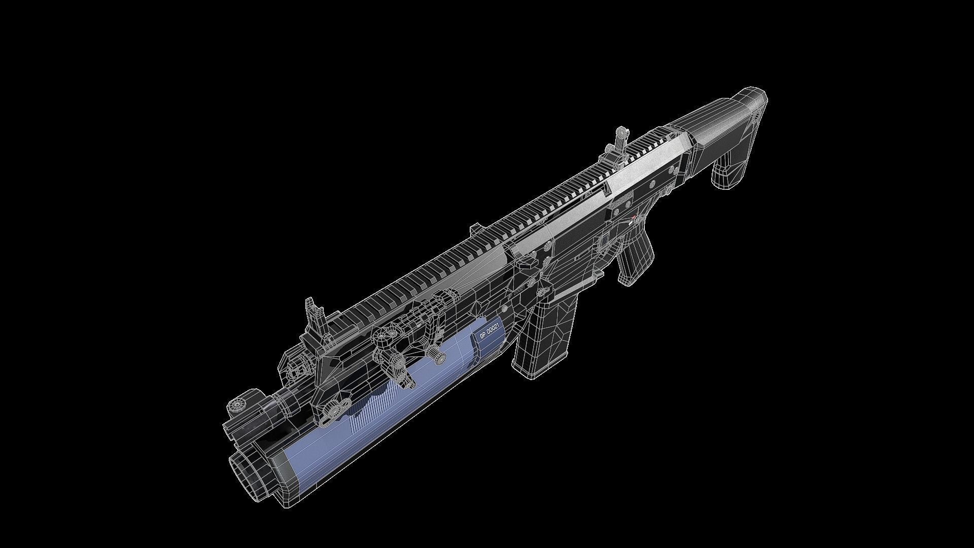 FB MSBS Grot assault rifle with different set of attachments Low-poly 3D model_13