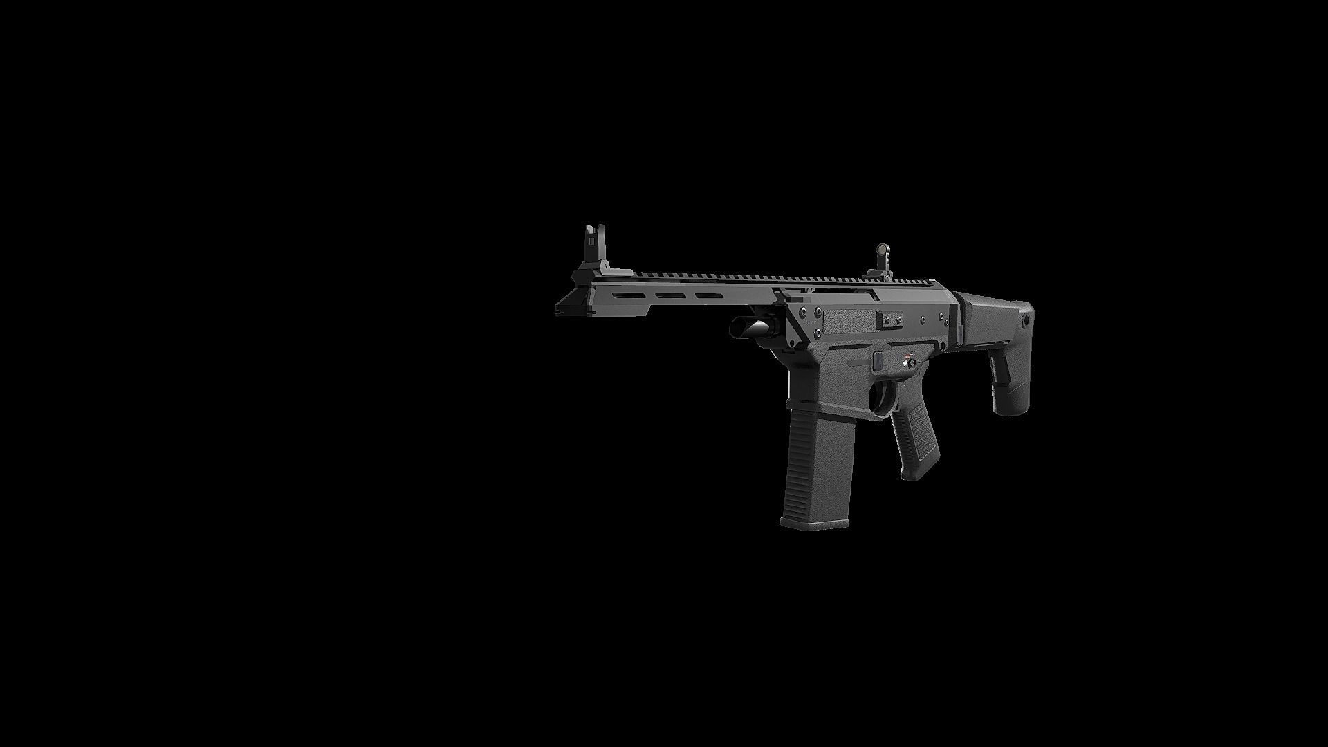 FB MSBS Grot assault rifle with different set of attachments Low-poly 3D model_18