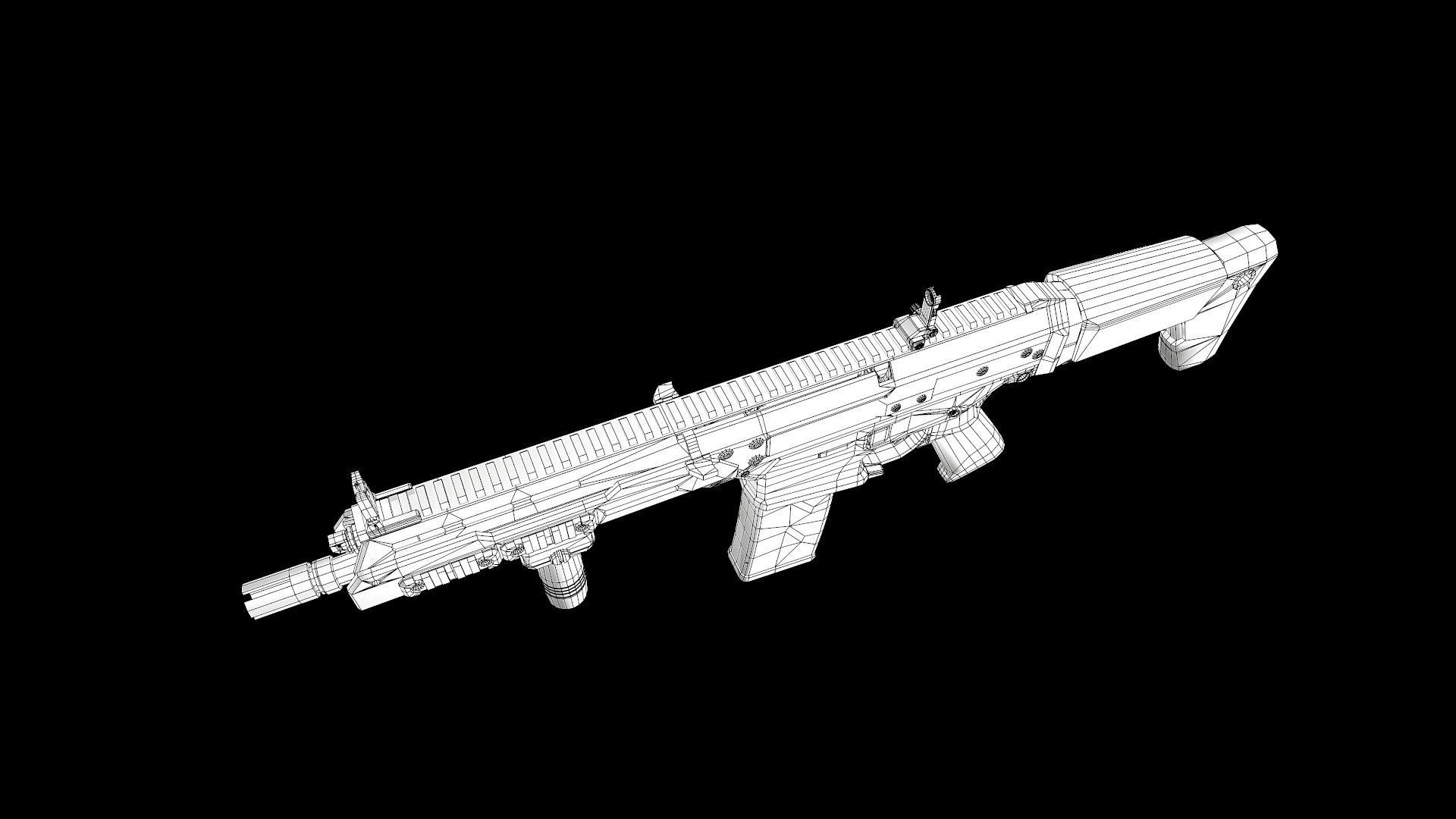 FB MSBS Grot assault rifle with different set of attachments Low-poly 3D model_33