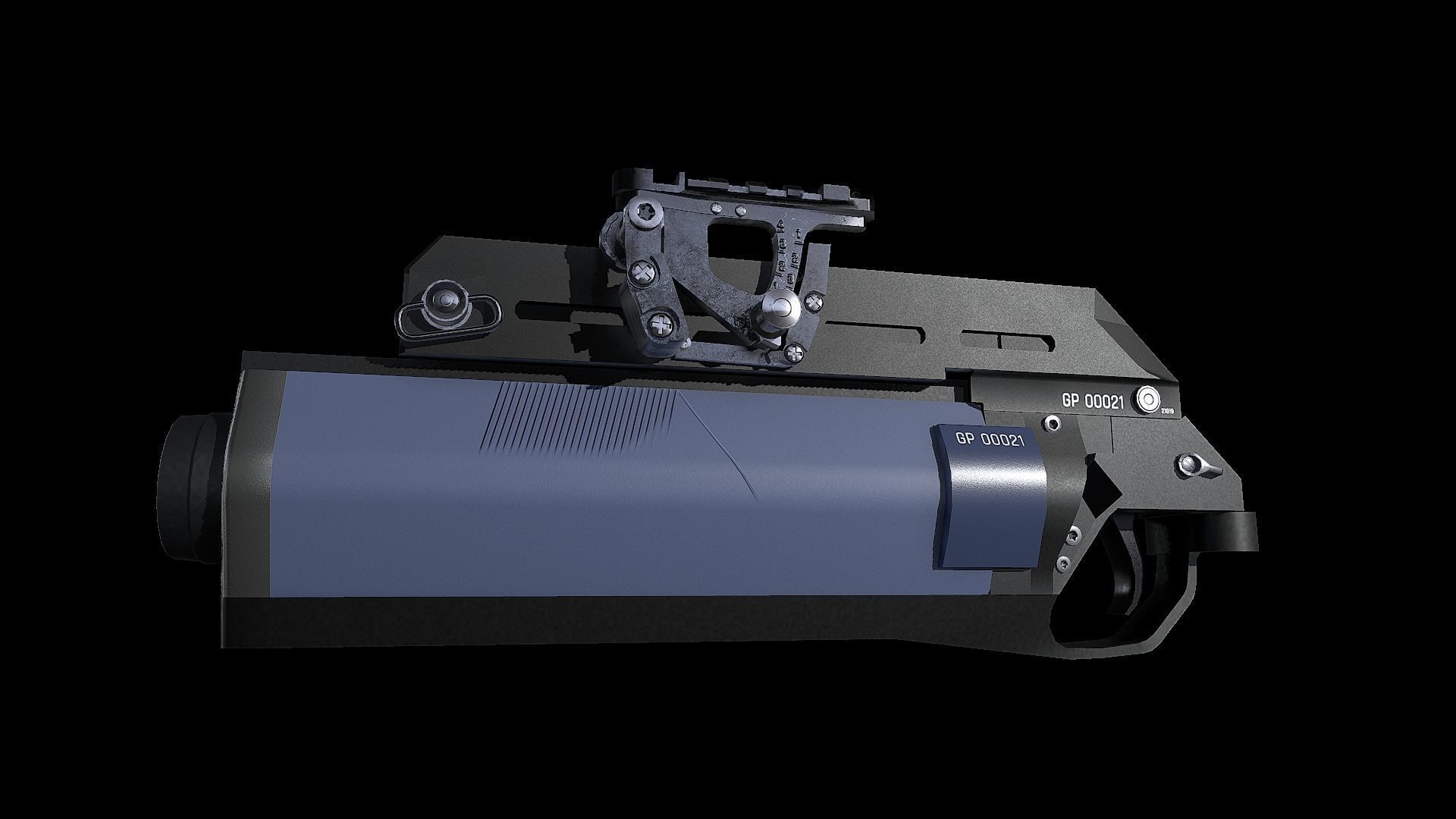 FB MSBS Grot assault rifle with different set of attachments Low-poly 3D model_9