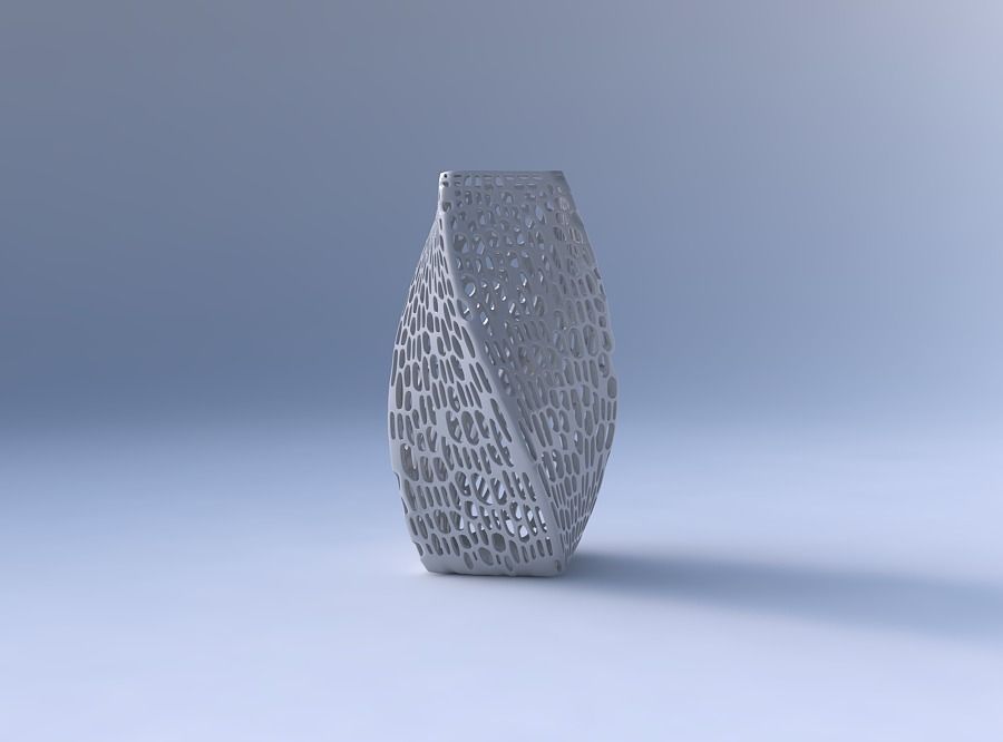 Vase twisted quadratic with dense organic lattice 2 3D print model_4