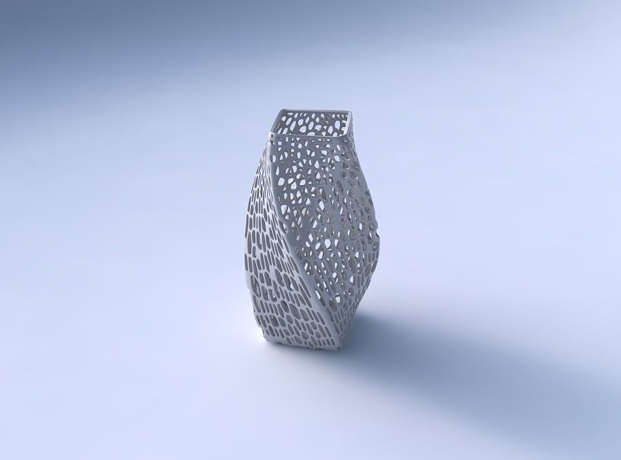 Vase twisted quadratic with dense organic lattice 2 3D print model_3