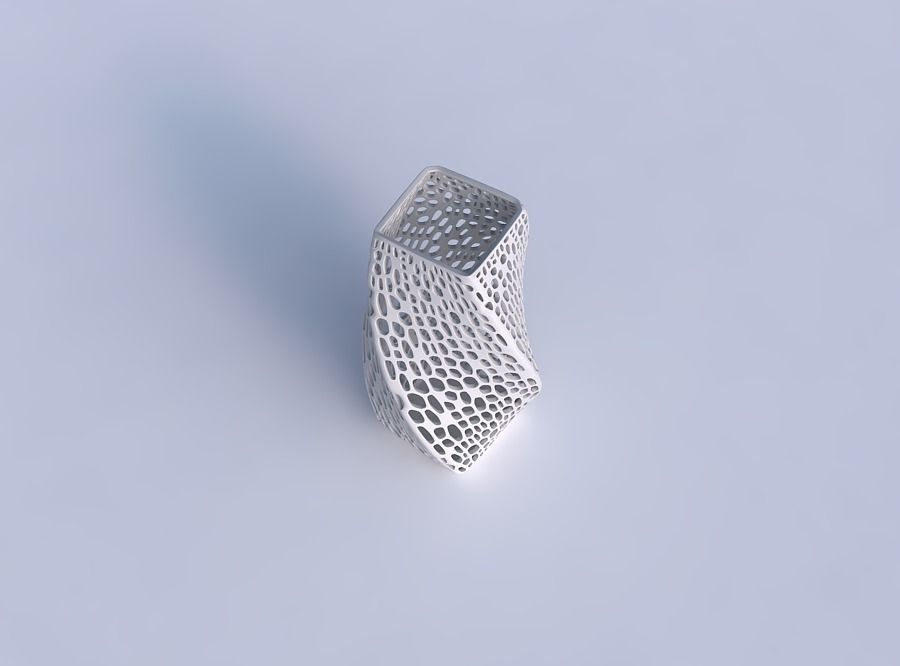 Vase twisted quadratic with dense organic lattice 2 3D print model_1