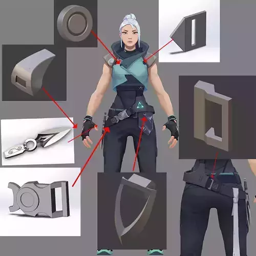 JETT FULL SET VALORANT 3D MODEL STL FOR PRINTING