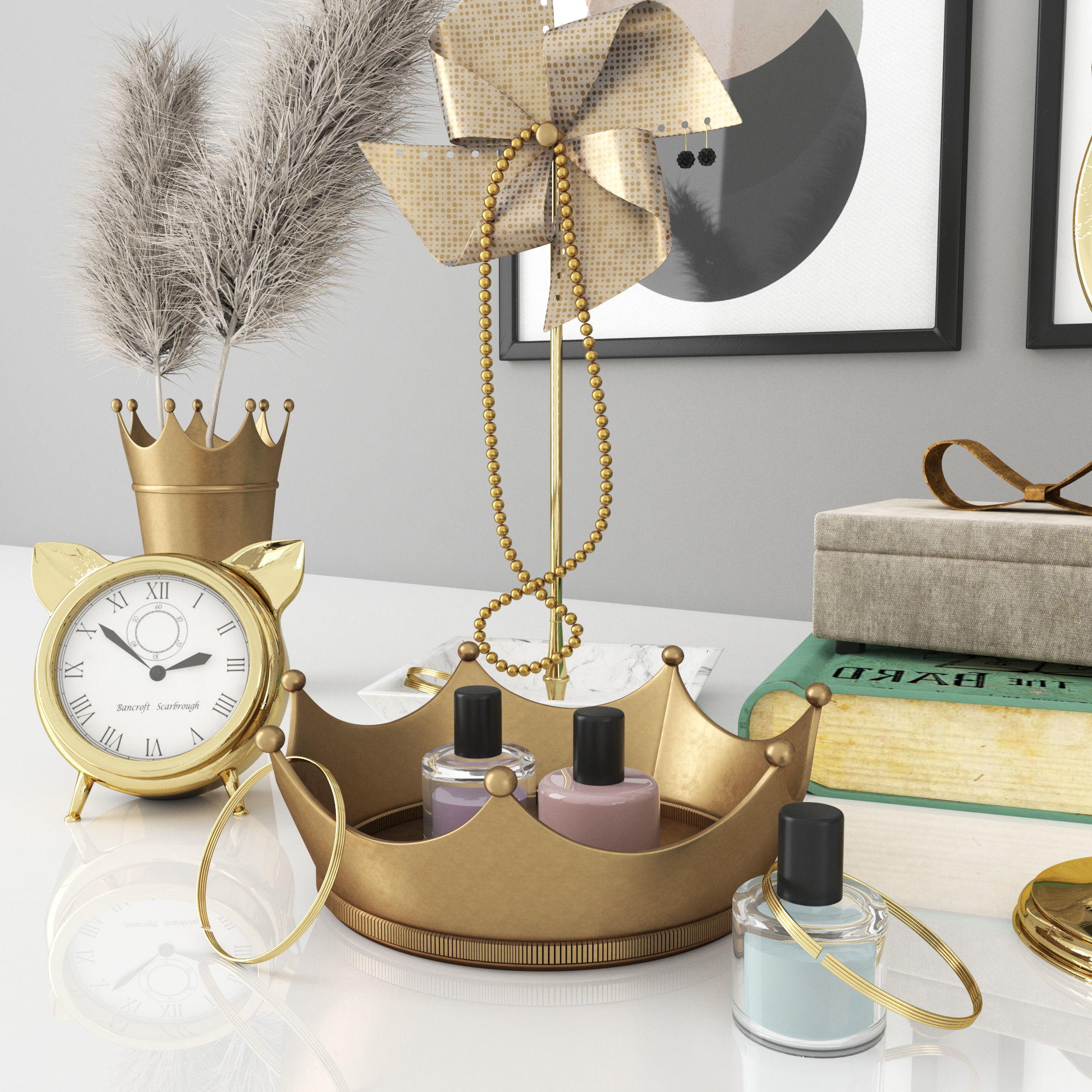 POTTERY BARN CAT decorative set 3D model_1