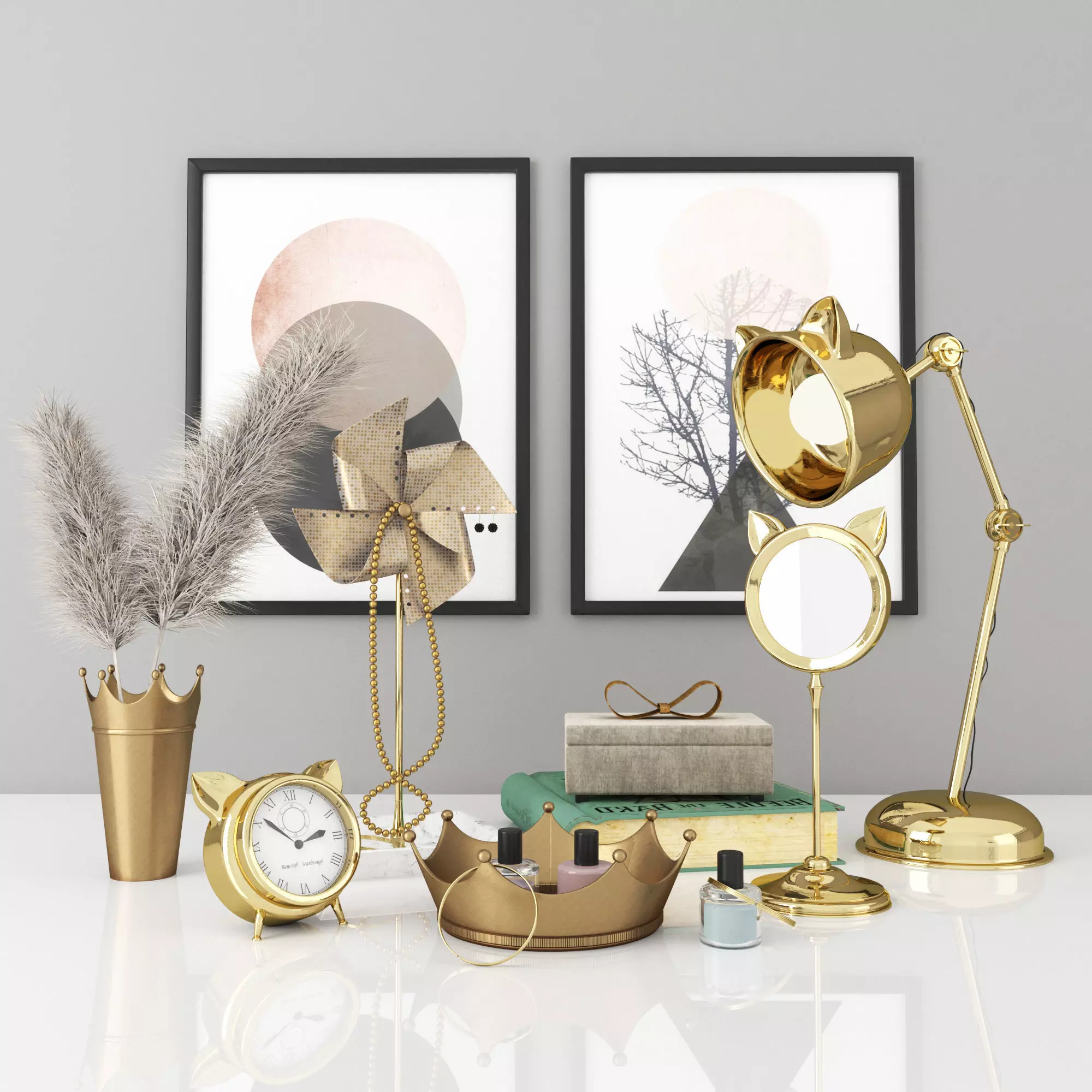 POTTERY BARN CAT decorative set 3D model_0