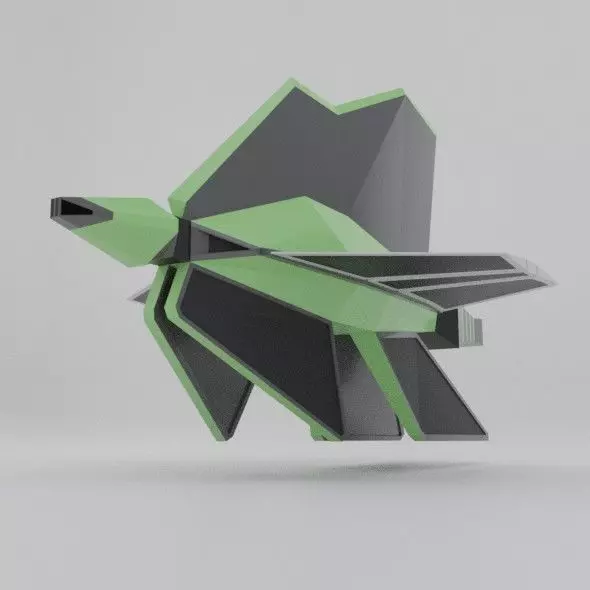 Space turtle lowpoly spaceship Free 3D model