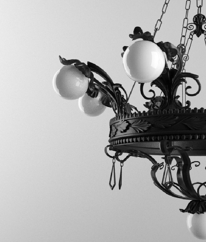 Chandelier Effe Bi Ferro Battuto Artistico  Lighting L-616 3D model_1