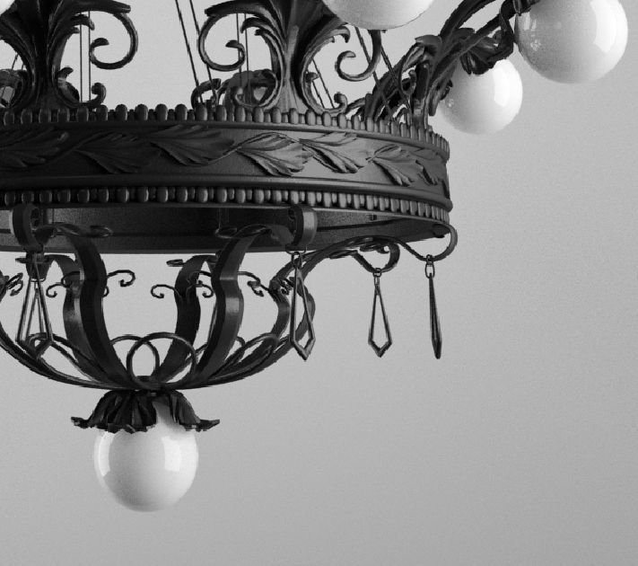Chandelier Effe Bi Ferro Battuto Artistico  Lighting L-616 3D model_3