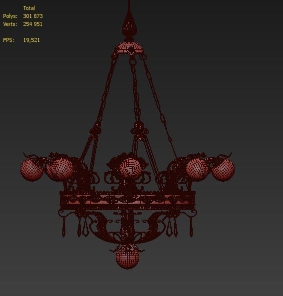 Chandelier Effe Bi Ferro Battuto Artistico  Lighting L-616 3D model_4